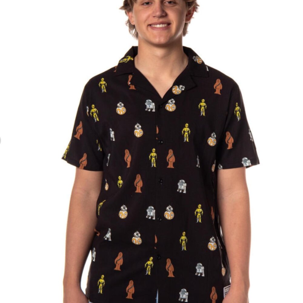 Disney Star Wars "Greatest in the Galaxy" Men's Camp Shirt XXL